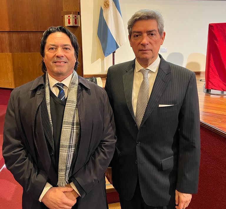 El presidente de la Corte Suprema de Justicia de la Nación, Horacio Rosatti, junto al titular de la Cámara Federal de Apelaciones de Córdoba, Eduardo Avalos